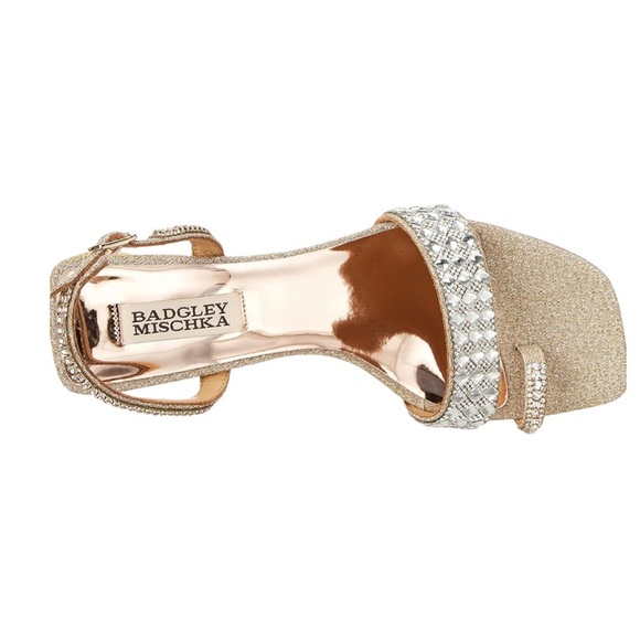 BADGLEY MISCHKA Beatrice Chunky Block Heel, Gold, 8.5 - Picture 6 of 11